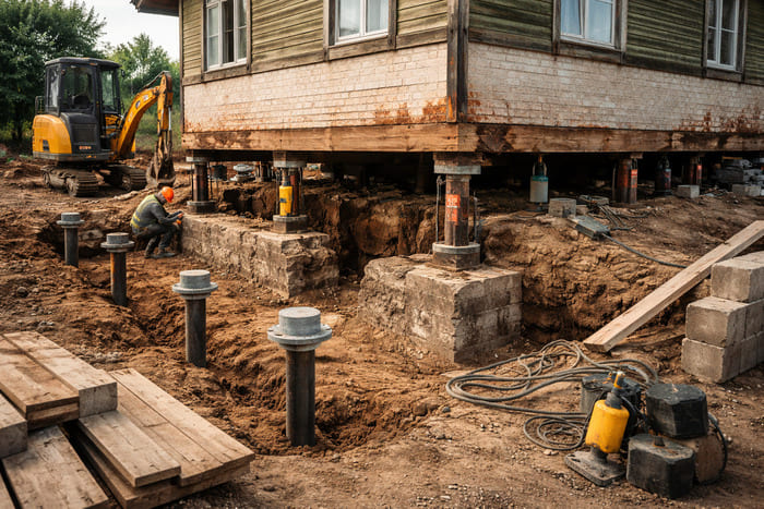 Как производится замена старого фундамента?