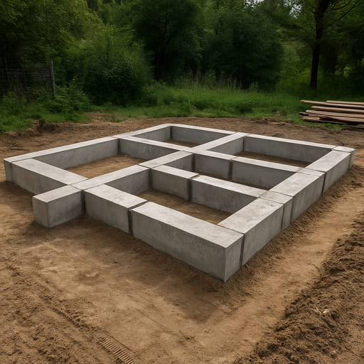 Фундамент ФБС под баню 6×6